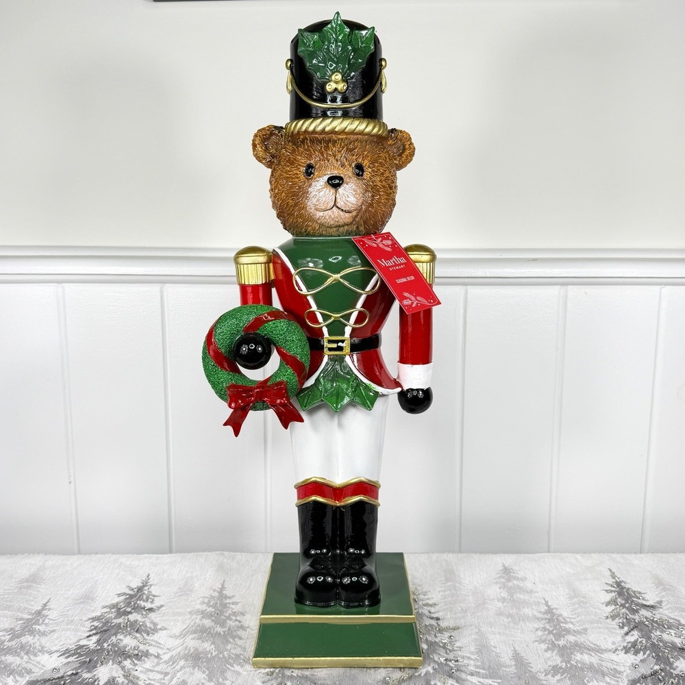 NEW 24" Martha Stewart Bear Nutcracker Christmas Figurine